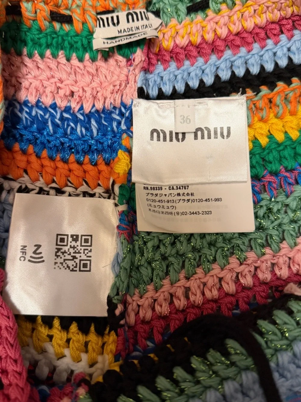 Miu Miu Multicolor Crochet Women's Shorts - Picture 4 of 6